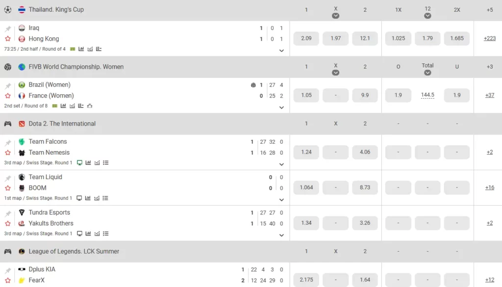 Live Betting Features Live Betting Features