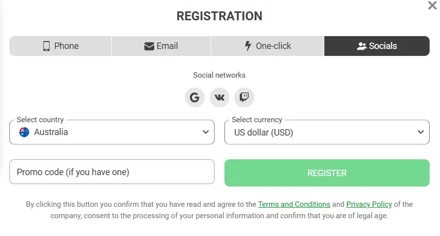 Social Media Registration 888Starz Social Media Registration 888Starz