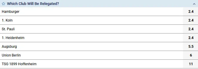 Bundesliga Relegation Contenders 1xBet Bundesliga Relegation Contenders 1xBet
