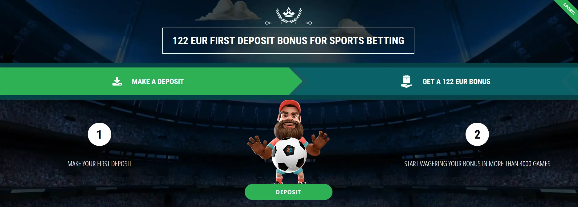 Welcome Bonus up to €122 for Sports Betting Welcome Bonus up to €122 for Sports Betting